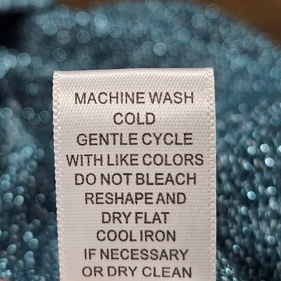 Cupio Sweater Womens Size L Teal Shimmer Pullover Knit Long Sleeve Top - Picture 9 of 11